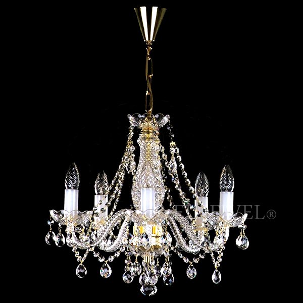 【ART GLASS】クリスタルシャンデリア「MAGDA」5灯(W480×H420mm)