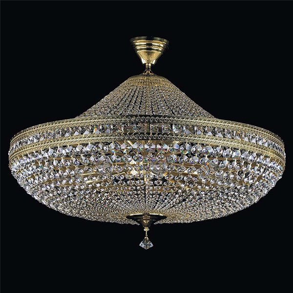 【ART GLASS】真鍮製クリスタルシーリングシャンデリア 12灯「VALERIE」(W800×H630mm)