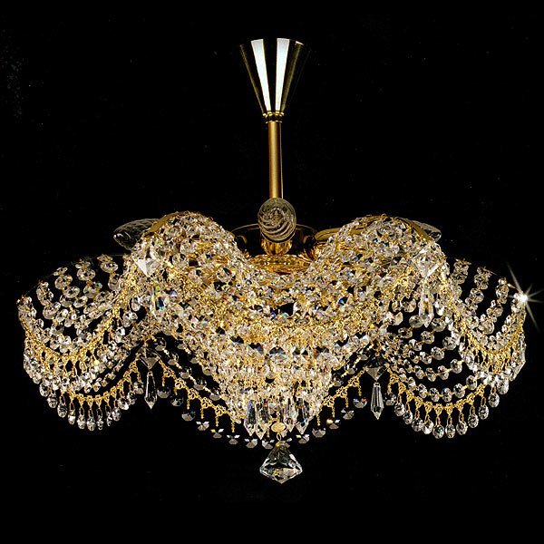 【ART GLASS】クリスタルシーリングシャンデリア 6灯「PAVLA」（W460×H340mm）