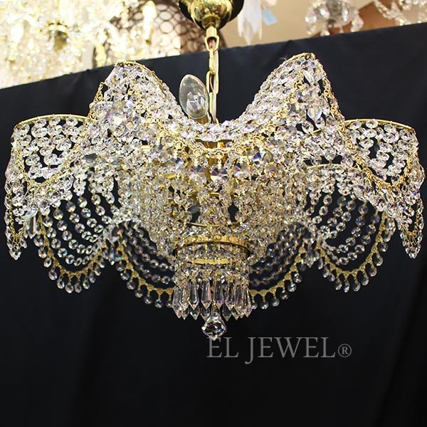 【ART GLASS】クリスタルシャンデリア 9灯「PAVLA」（W500×H350mm）