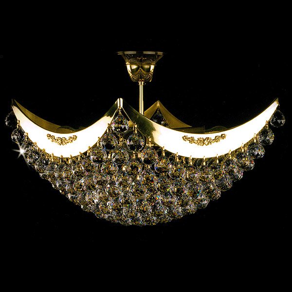 【ART GLASS】クリスタルシーリングシャンデリア 4灯「FIONA」（W390×H260mm）