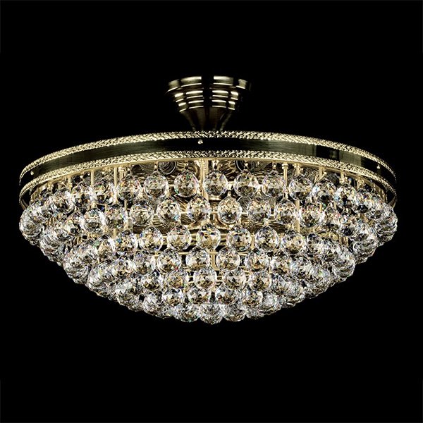 【ART GLASS】クリスタルシーリングシャンデリア 6灯「LEILA」（W510×H150mm）