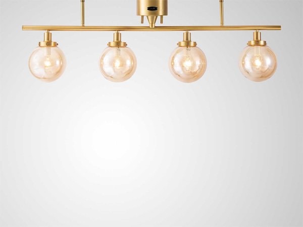 【HERMOSA】ペンダントライト「MOON4」4灯・ゴールド（W1000×H330mm）