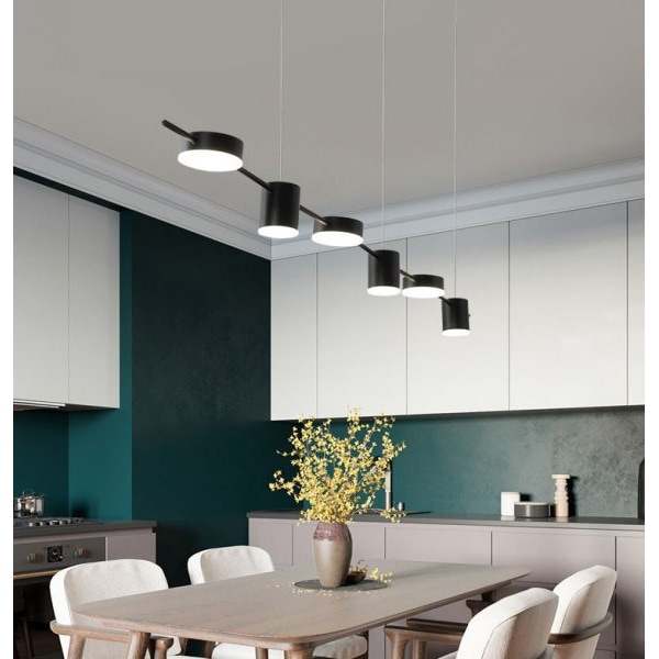 【リーズナブル】LEDペンダントライト 3/5/6灯 ブラック/ゴールド （D700mm～D1600mm×H1500mm）