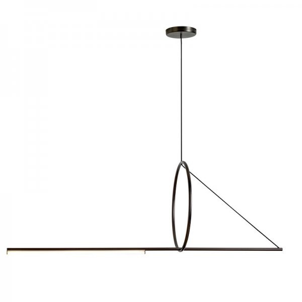 【リーズナブル】デザイン照明 LEDペンダントライト ブラック （D1200mm×H450mm） 