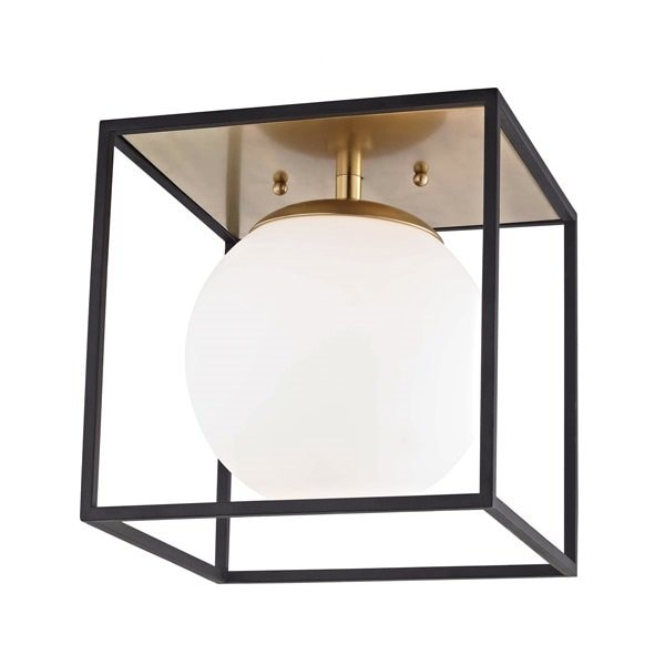 【MITZI】アメリカ・シーリングライト・L「AIRA」1灯・ゴールド×ブラック（W355.6×H355.6mm）