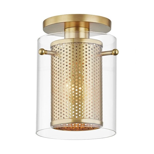 【MITZI】アメリカ・モダンシーリングライト「ELANOR」1灯・ゴールド（W139.7×H203.2mm）