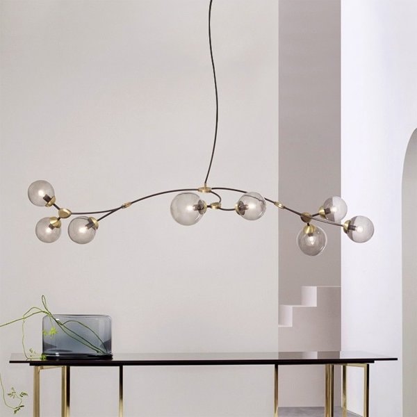 LEDペンダントライト 3/4/8灯 ホワイト/クリア （D780～D1800mm×H780～H1400mm）