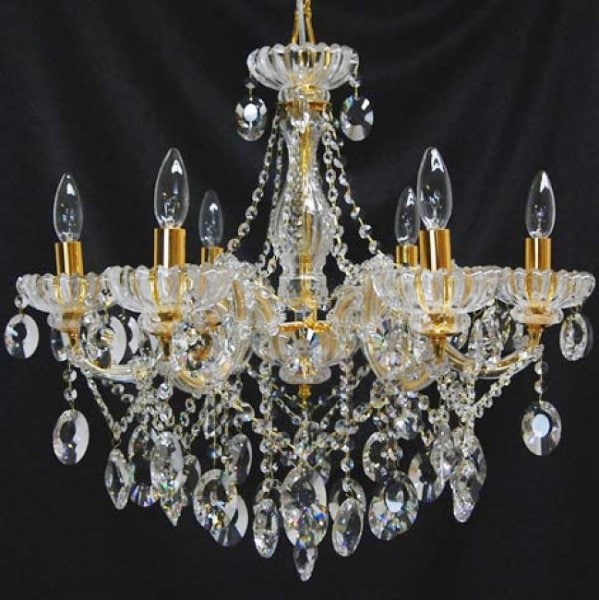 クリスタルシャンデリア 6灯 ゴールド(W620×H600mm) | EL JEWEL