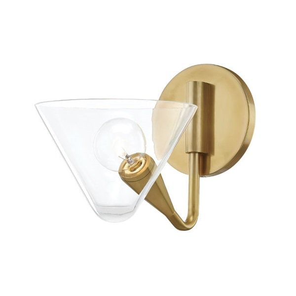 【MITZI】アメリカ・ガラスウォールライト「ISABELLA」1灯・ゴールド（W158.7×H184.1mm）