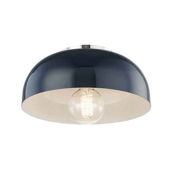 【MITZI】アメリカ・シーリングライト・Ｓ「AVERY」1灯・クローム×ネイビー（W279.4×H120.6mm）