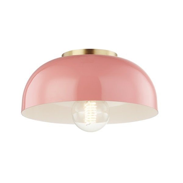 【MITZI】アメリカ・シーリングライト・Ｓ「AVERY」1灯・ゴールド×ピンク（W279.4×H120.6mm）
