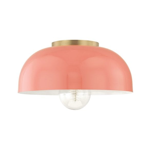 【MITZI】アメリカ・シーリングライト・Ｌ「AVERY」1灯・ゴールド×ピンク（W355.6×H158.7mm）