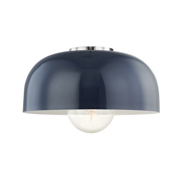【MITZI】アメリカ・シーリングライト・Ｌ「AVERY」1灯・クローム×ネイビー（W355.6×H158.7mm）