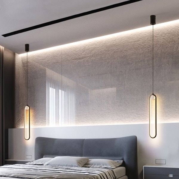 【リーズナブル】LEDペンダントライト 1灯 ブラックorゴールド （D82mm×H450mm）