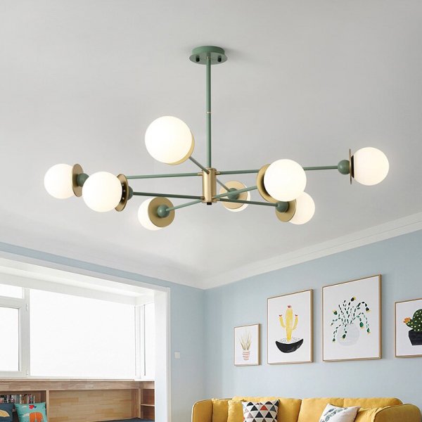 ペンダントライト ブラック/グリーン 3/6/8/10灯 （D770~D1280mm×H628mm）