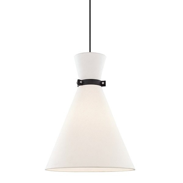 【MITZI】アメリカ・シェードペンダントライト・Ｌ「JULIA」1灯・ホワイト×ブラック（W387.3×H514.3mm）