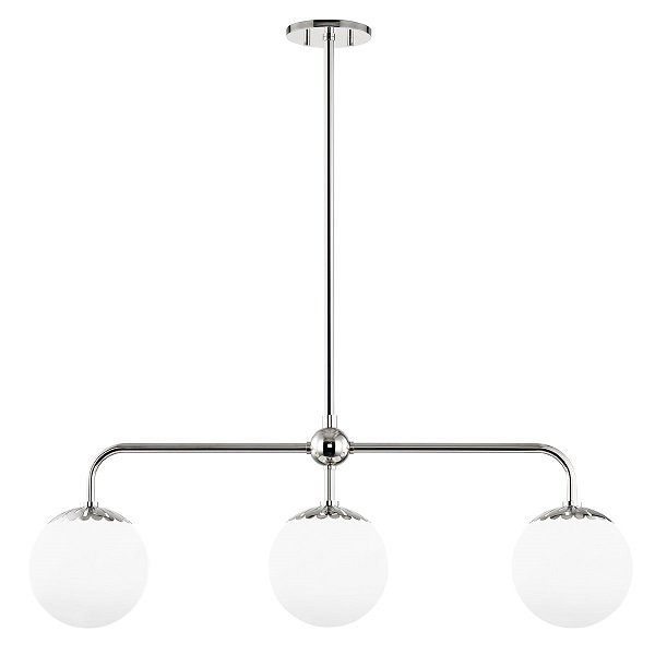 【MITZI】アメリカ・ガラスボールペンダントライト「 PAIGE」3灯・クローム（W939.8×H425.4mm）