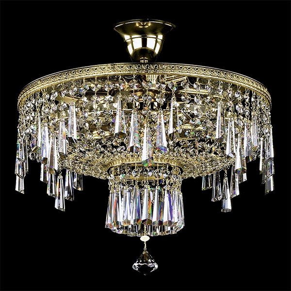 【ART GLASS】クリスタルシーリングシャンデリア 6灯「IRIS」（W400×H250mm）