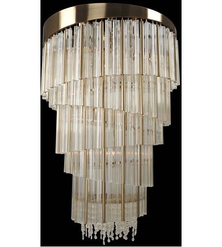 【ALLEGRI】アメリカ・クリスタルシャンデリア「Espirali」15灯ブラッシュシャンパンゴールド(Φ680mm)