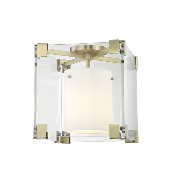 【HUDSON VALLEY】アメリカ・ガラスシェードシーリングライト「ACＨILLES」1灯・ゴールド（W330.2×H336.5mm）