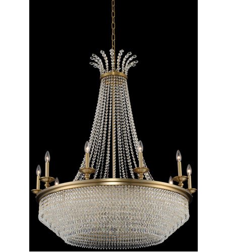 【ALLEGRI】アメリカ・クリスタルシャンデリア「Tavo」10灯ウインターブラス(Φ1010×H1240mm)
