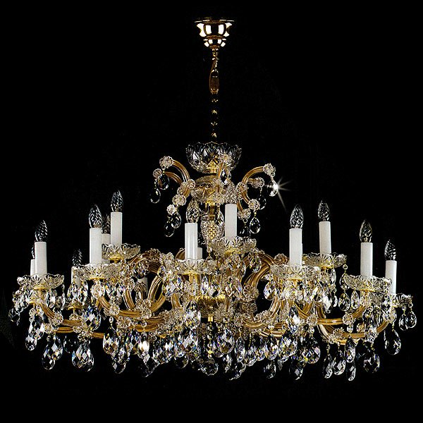 【ART GLASS】大型クリスタルシャンデリア「MARIA TEREZIA」18灯（W1120×H660mm）