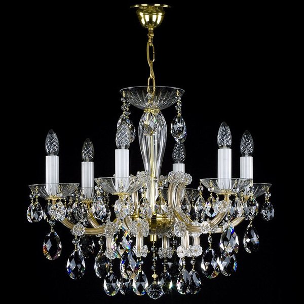 【ART GLASS】クリスタルシャンデリア「MARIA TEREZIA」6灯（W620×H520mm）