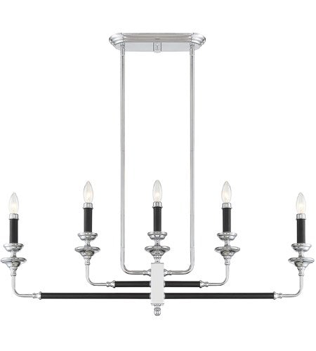 【SAVOY house】アメリカ・ デザインシャンデリア5灯（W70×H350×D930mm）