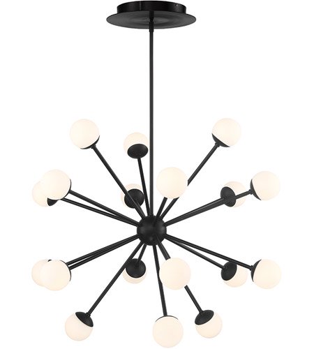 【WAC LIGHTING】ブラックシャンデリアシーリングライト「Bossa Nova」1灯（L965×W963×H778mm）