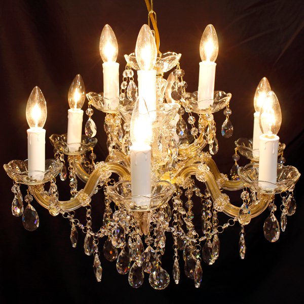 【ORION】クリスタルシャンデリア ゴールド9灯(W650×H420mm)