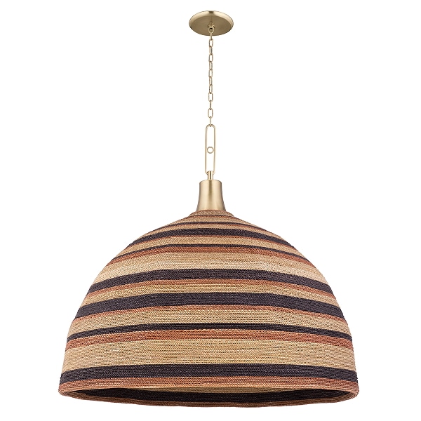 【HUDSON VALLEY】アメリカ・デザイン照明 シェードペンダントライト「LIDO BEACH」1灯・ゴールド（W1016.0×H1009.6mm）