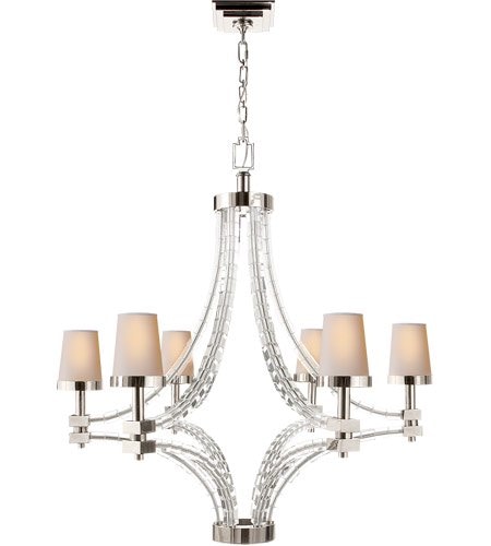 【Visual Comfort】アメリカ・シャンデリア「E. F. Chapman Crystal Cube」6灯(W880×H940mm)