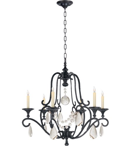 【Visual Comfort】アメリカ・シャンデリア「E. F. Chapman Piedmont」6灯(W810×H840mm)