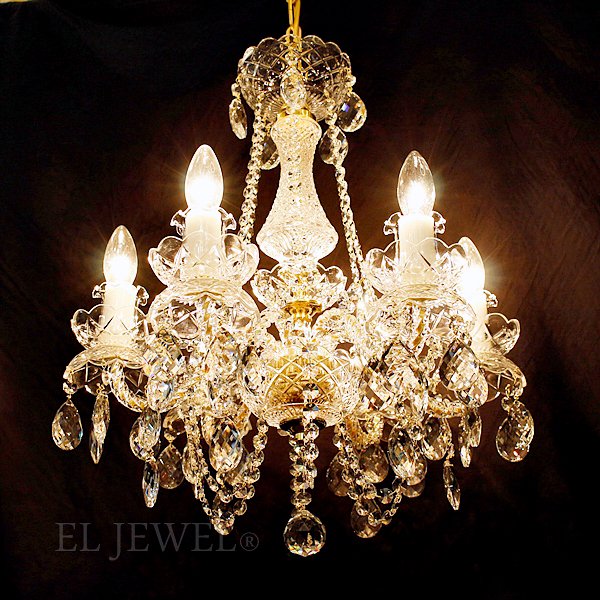 WRANOVSKY】クリスタルシャンデリア「Position」6灯 ゴールド(Φ500