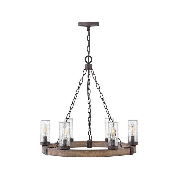 【HINKLEY】LEDアウトドア・ペンダントライト「Open Air Sawyer」6灯（L610×W610×H591mm）