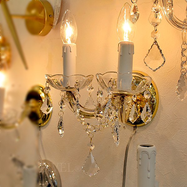 【ORION】クリスタルブラケット2灯 ゴールド (W240×H180×D150mm)