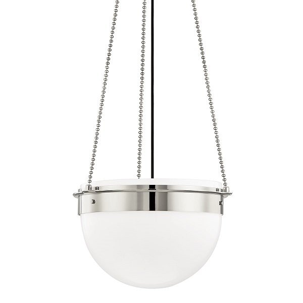 【HUDSON VALLEY】アメリカ・デザイン照明 ガラスボールペンダントライト「SILO」1灯・クローム（W476.2×H355.6-1536.7mm）