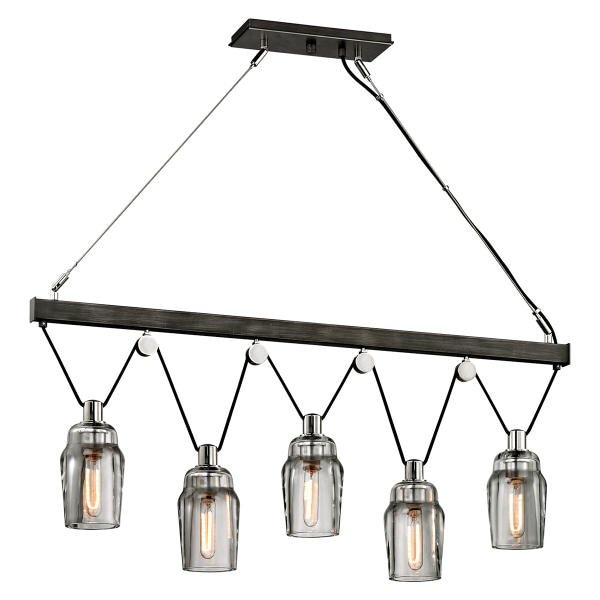 【TROY】アメリカ・デザイン照明 ガラスシェードシーリングライト「CITIZEN」5灯（W120.6×H482.6mm）