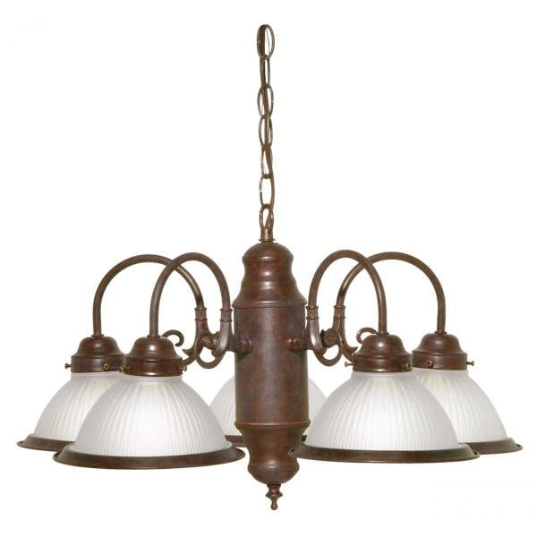 【NUVO】アメリカ・ガラスシェードシャンデリア「BRENTWOOD」5灯（W559×H458mm）