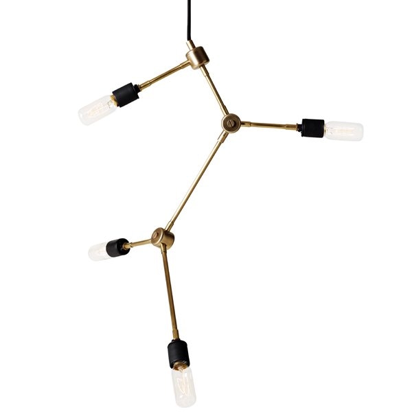 【Menu】「Tribeca Franklin」デザインペンダントライト照明 4灯 ゴールド／ブラック(Φ560×H560mm)