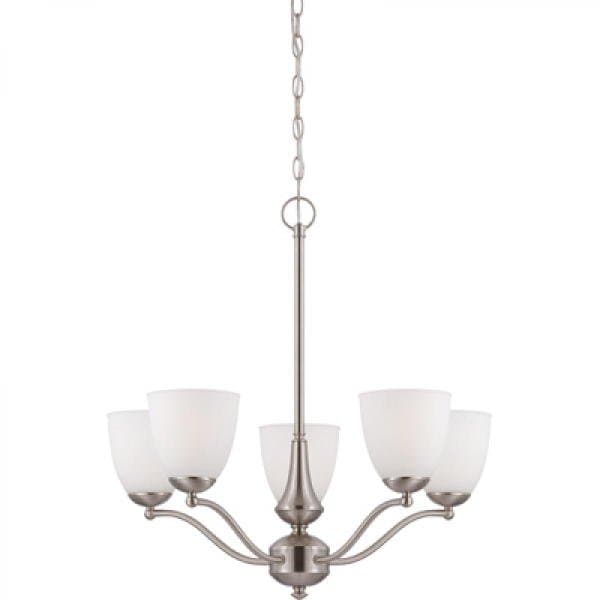 【NUVO】アメリカ・ガラスシェードシャンデリア「PATTON」5灯（W640×H510mm）