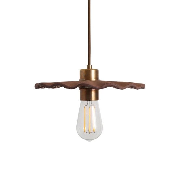 【Mullan】アイルランド・「KAPOK」オーガニックセラミックペンダントライト1灯・RED IRON（W270×H95mm）