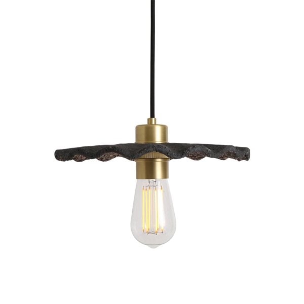 【Mullan】アイルランド・「KAPOK」オーガニックセラミックペンダントライト1灯・BLACK CLAY（W270×H95mm）