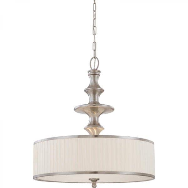 【NUVO】アメリカ・プリーツシェードペンダントライト「CANDICE」3灯（W610×H620-1840mm）