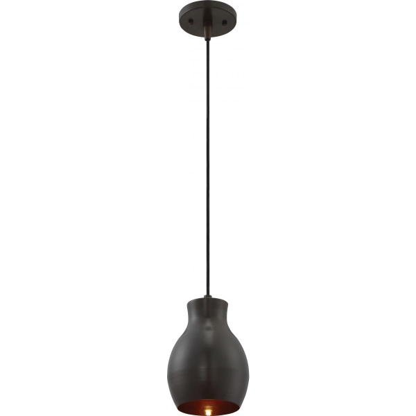 【NUVO】アメリカ・LED ブラックシェードミニペンダントライト「VESSEL」1灯（W150×H220mm）