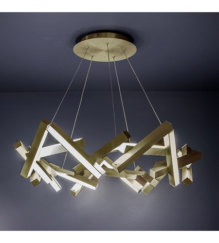 【Modern Forms】アメリカ・デザイン照明「Chaos」LED  エイジドブラス（W860×D860×H250mm）