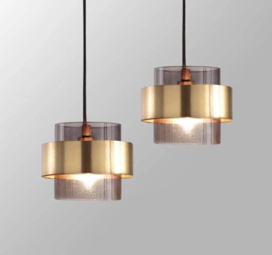 【リーズナブル】デザインペンダントライト ゴールド（Φ180×H160mm） 