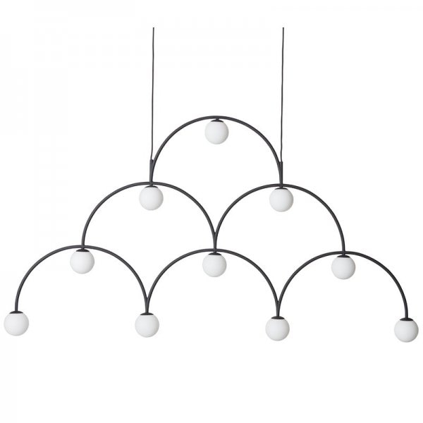【Pholc】「Bounce 169 pendant」デザイン照明 ブラック 10灯(W1690×H910mm)