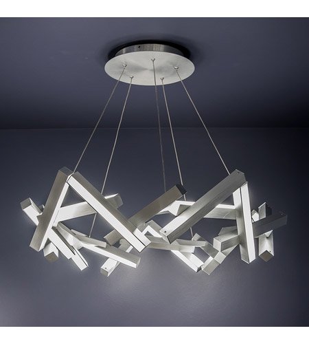 【Modern Forms】アメリカ・デザイン照明「Chaos」LED  つや消しアルミニウム（W860×D860×H250mm）